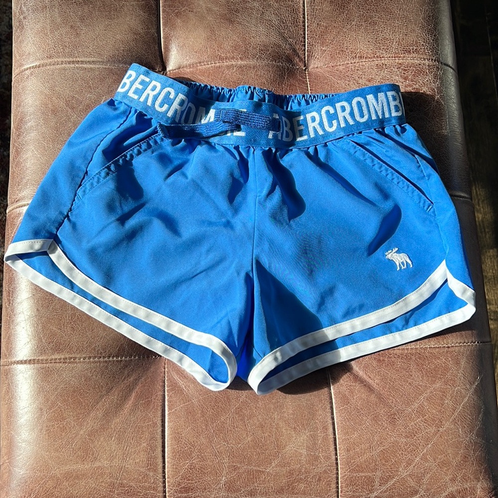 Bright blue Abercrombie kids athletic shorts